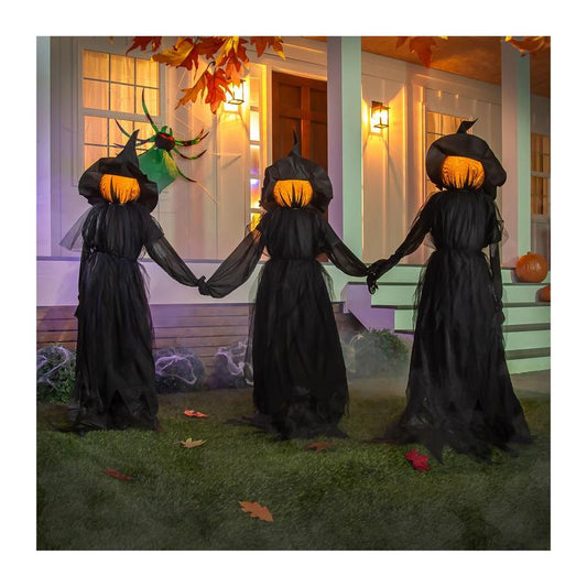 LED Pumpkin Witch Decorations (Set of 3)
